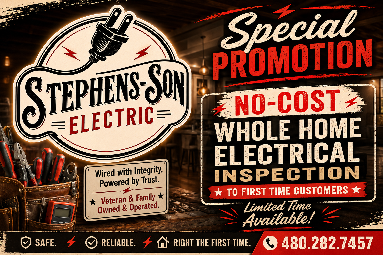 STEPHENS-SON ELECTRIC PRESCOTT ARIZONA NO COST WHOLE HOME ELECTRICAL INSPECTION